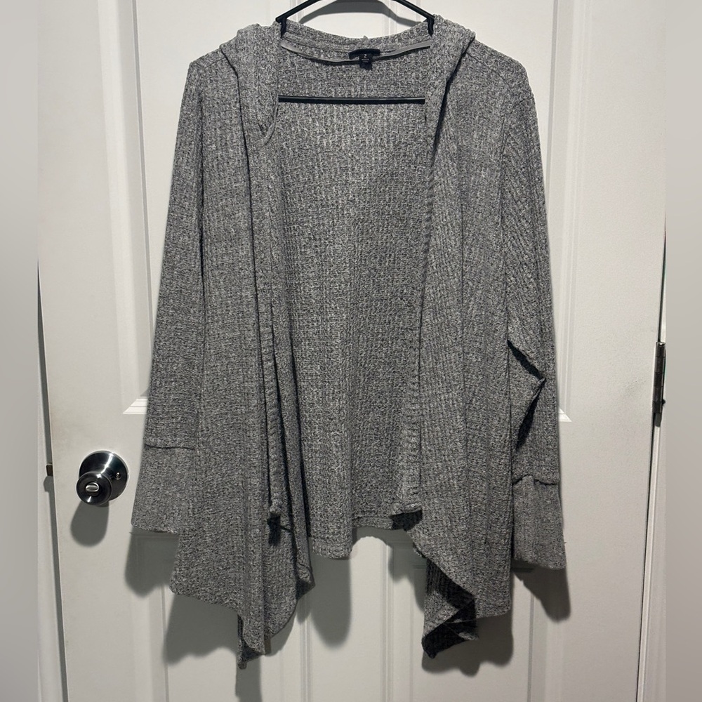 Torrid Super Soft Plush Waffle Drape Front Hooded Cardigan - Picture 5 of 7